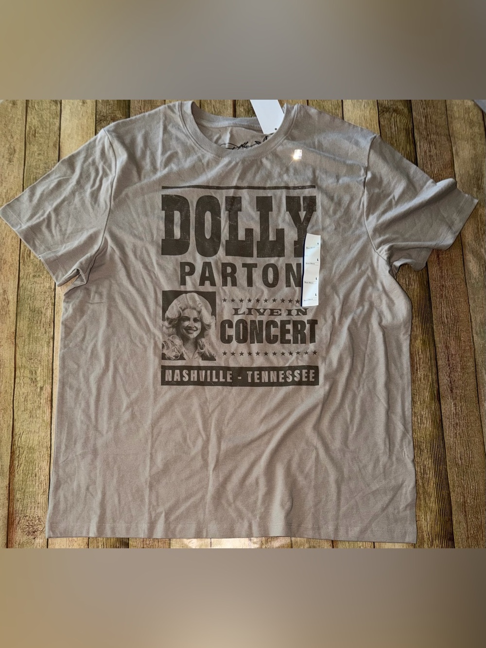 Good Fellow Taupe Graphic Concert Tee with Dark Brown Print